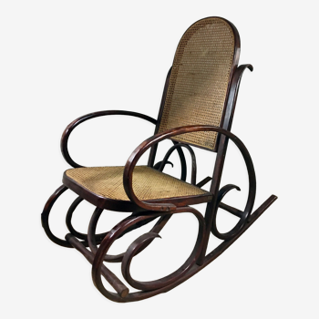 Rocking-chair canne bois courbé 1930