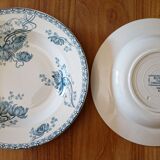 Iron earth soup plates Sarreguemines Royat