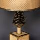 A vintage 20thc italian bergere lamp with pine cone detailing c.1970