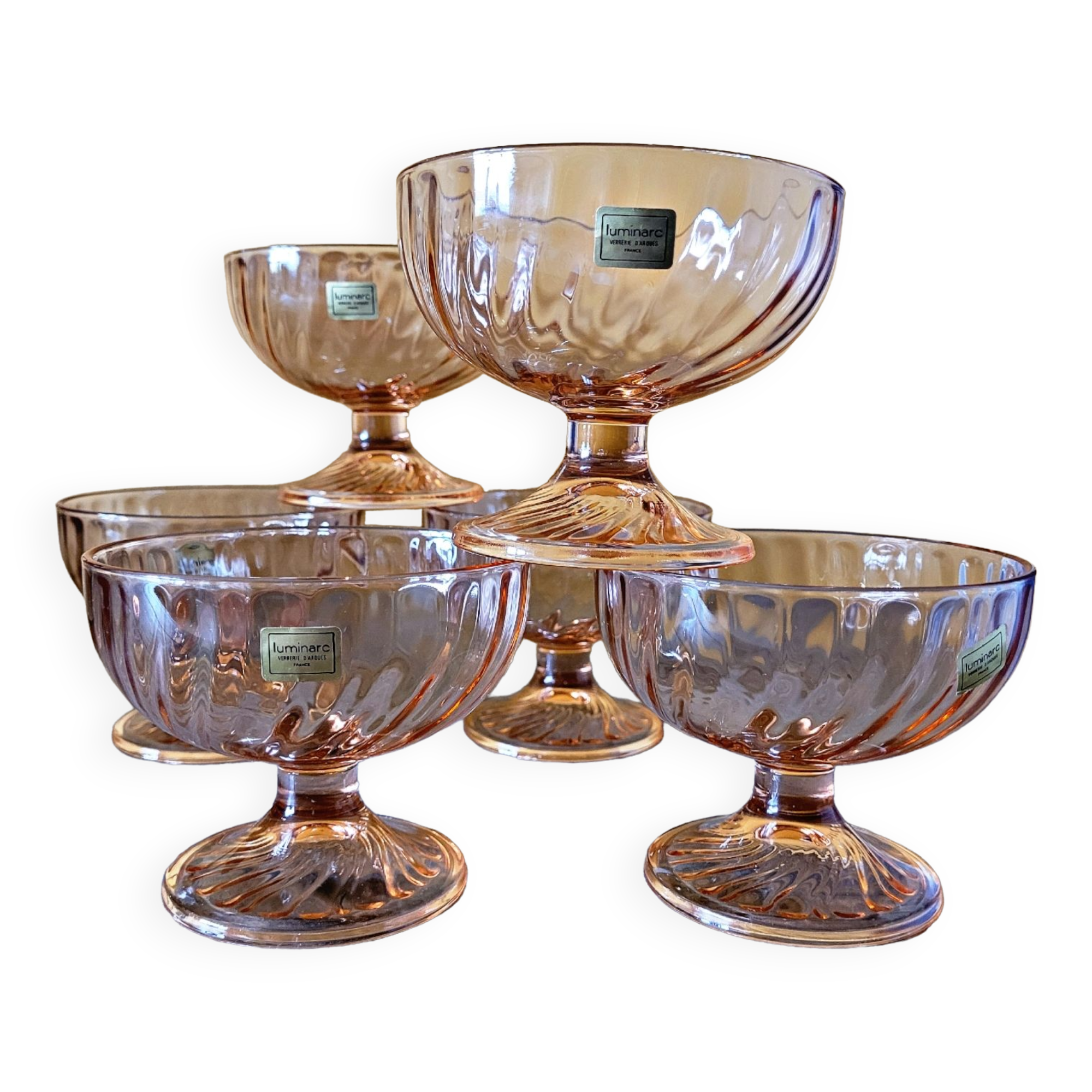 Lot De 6 Coupes à Glace Luminarc Euclase 50cl - En Verre Résistant, Transparent, Lavable Au Lave-vaisselle - 12