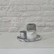 Set of marble candle holders with base
