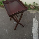 Solid mahogany folding side table