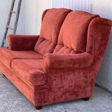 Coral velvet toad sofa