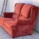 Coral velvet toad sofa