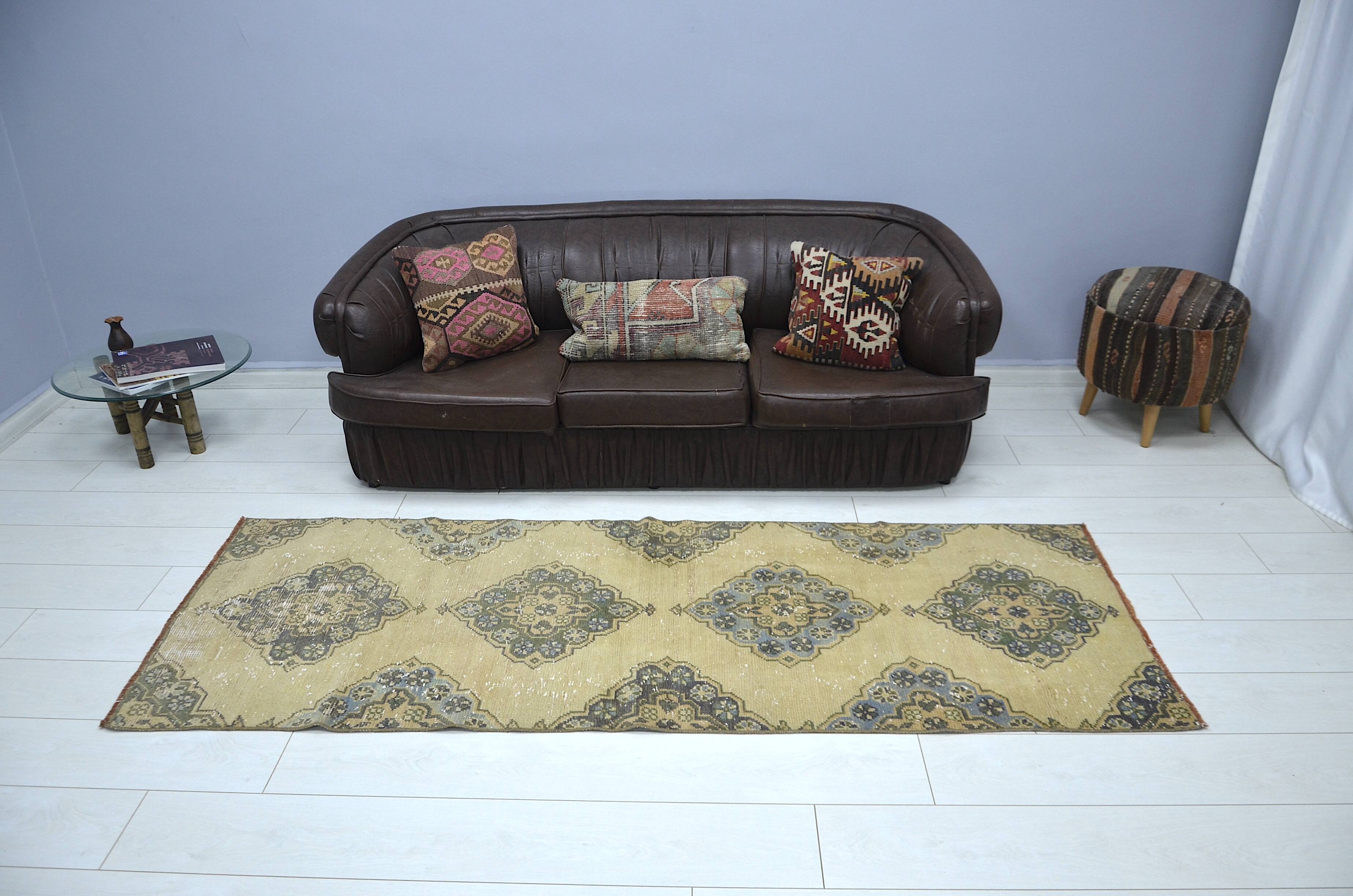 Orange & Brown Oushak Runner sku 2254