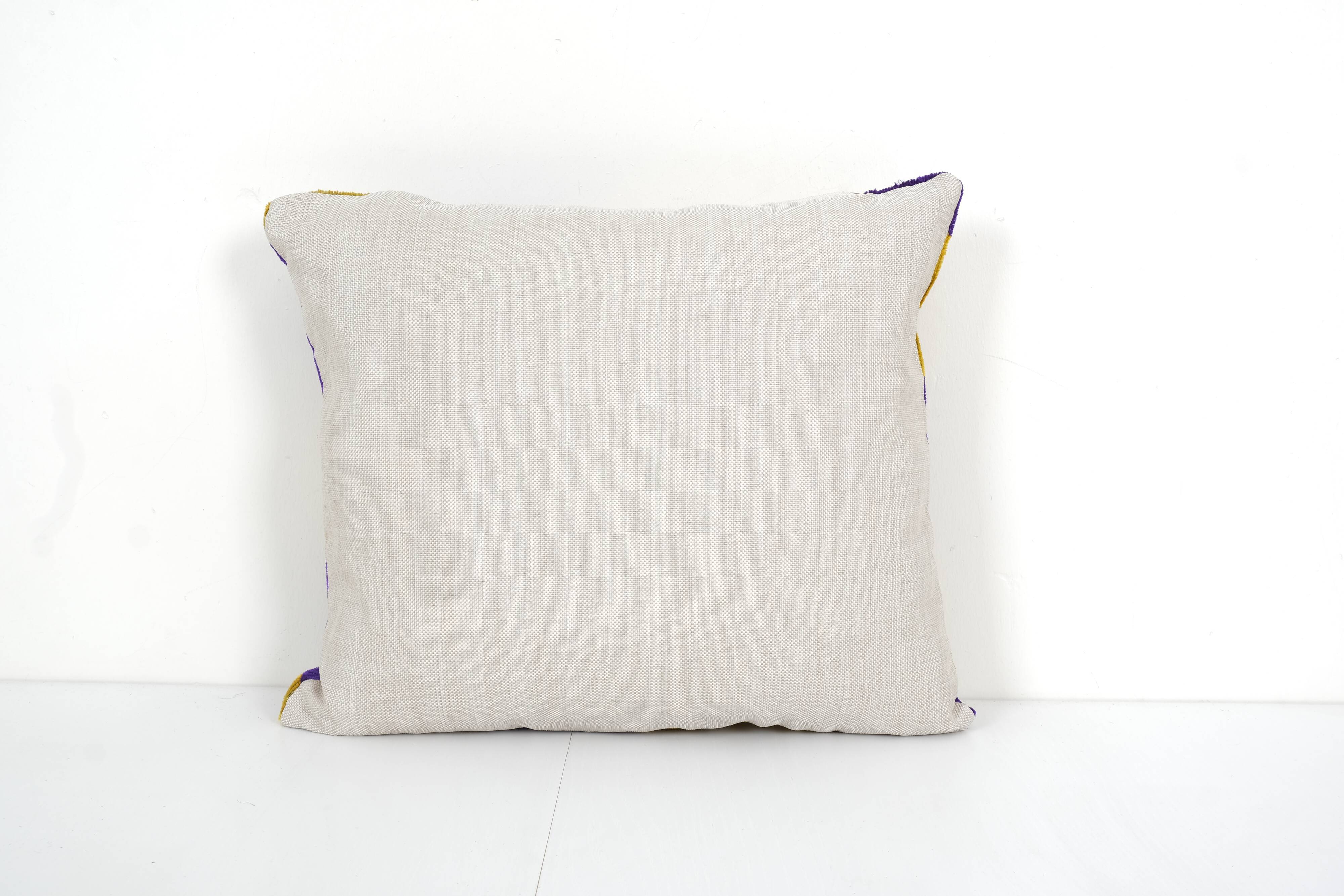 Velvet ikat cushion dots purple