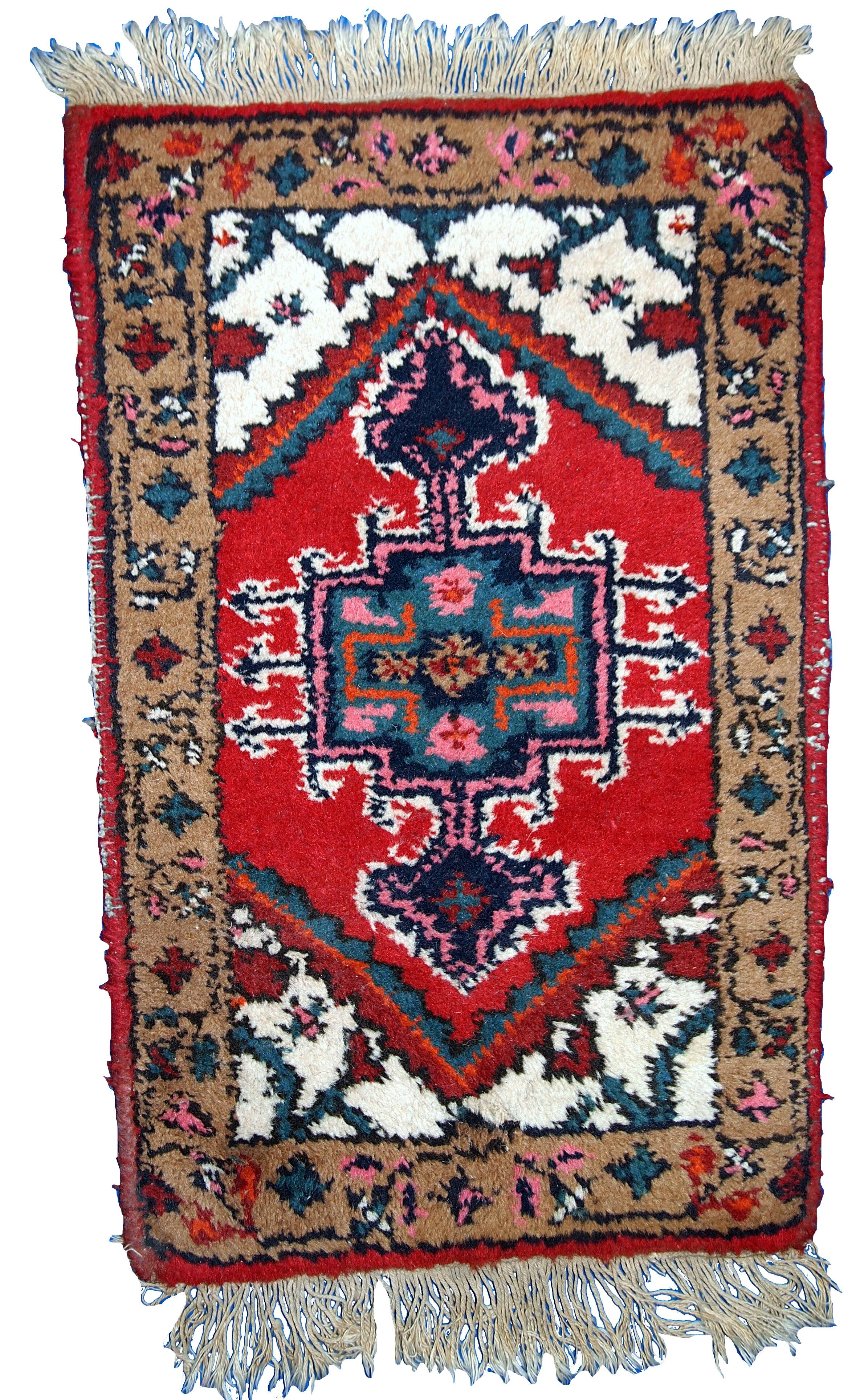 Tapis Vintage Hamadan en Laine, Années 1960, Élégance Classique