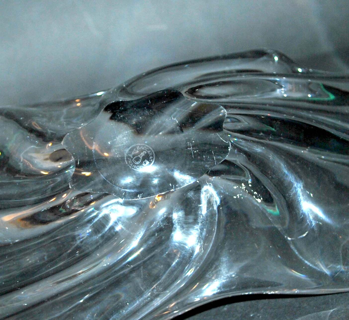 Modern splash pocket cup in baccarat crystal signed - flat design