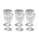 Suite of 6 Baccarat crystal water glasses with honeycomb patterns.