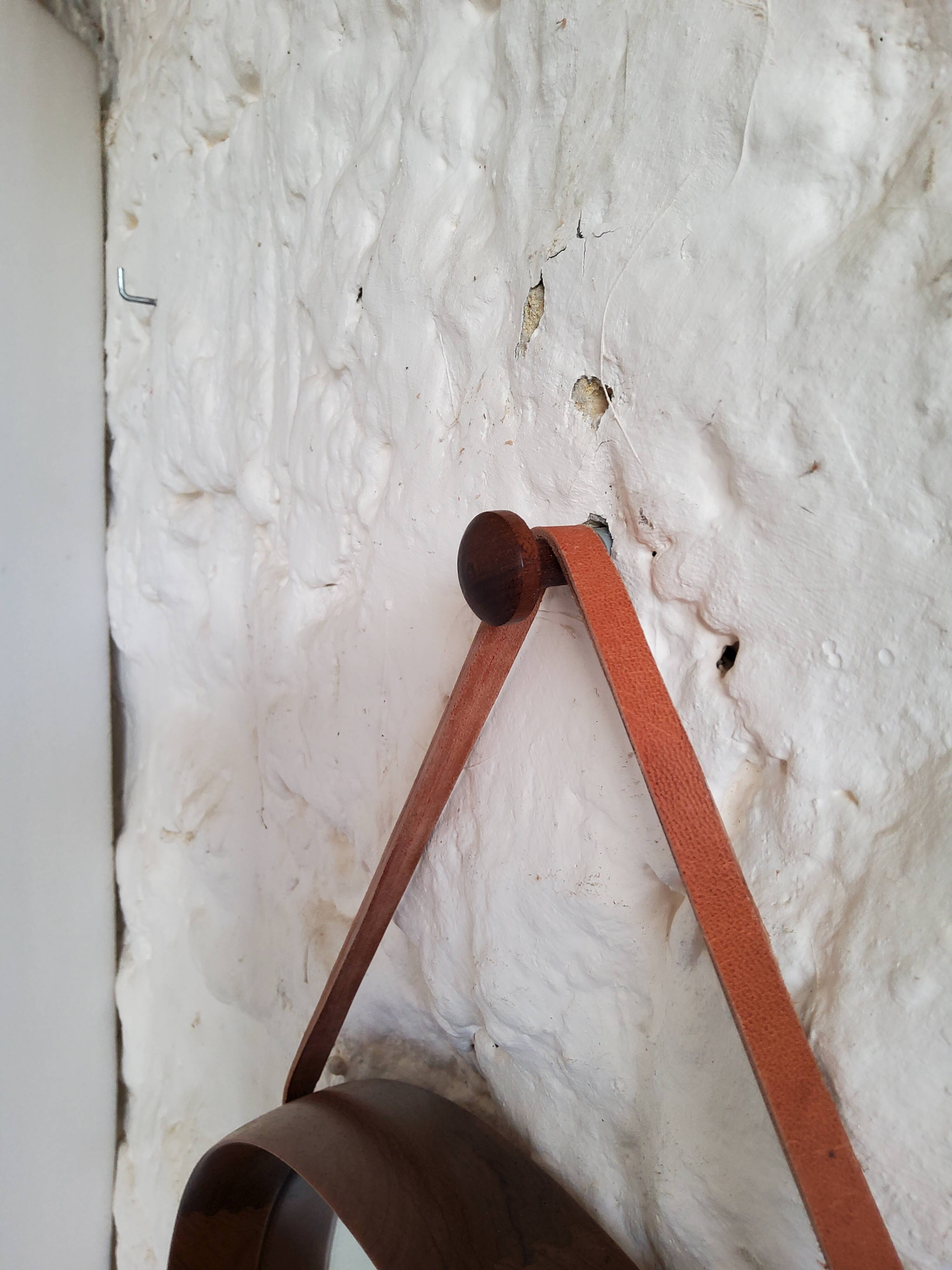 Round teak mirror Uno and Osten Kristiansson Luxus Vittsjö, Scandinavian