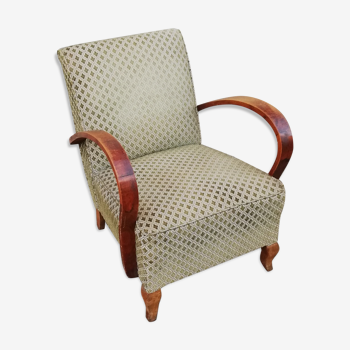 Fauteuil années 50 tissu vert