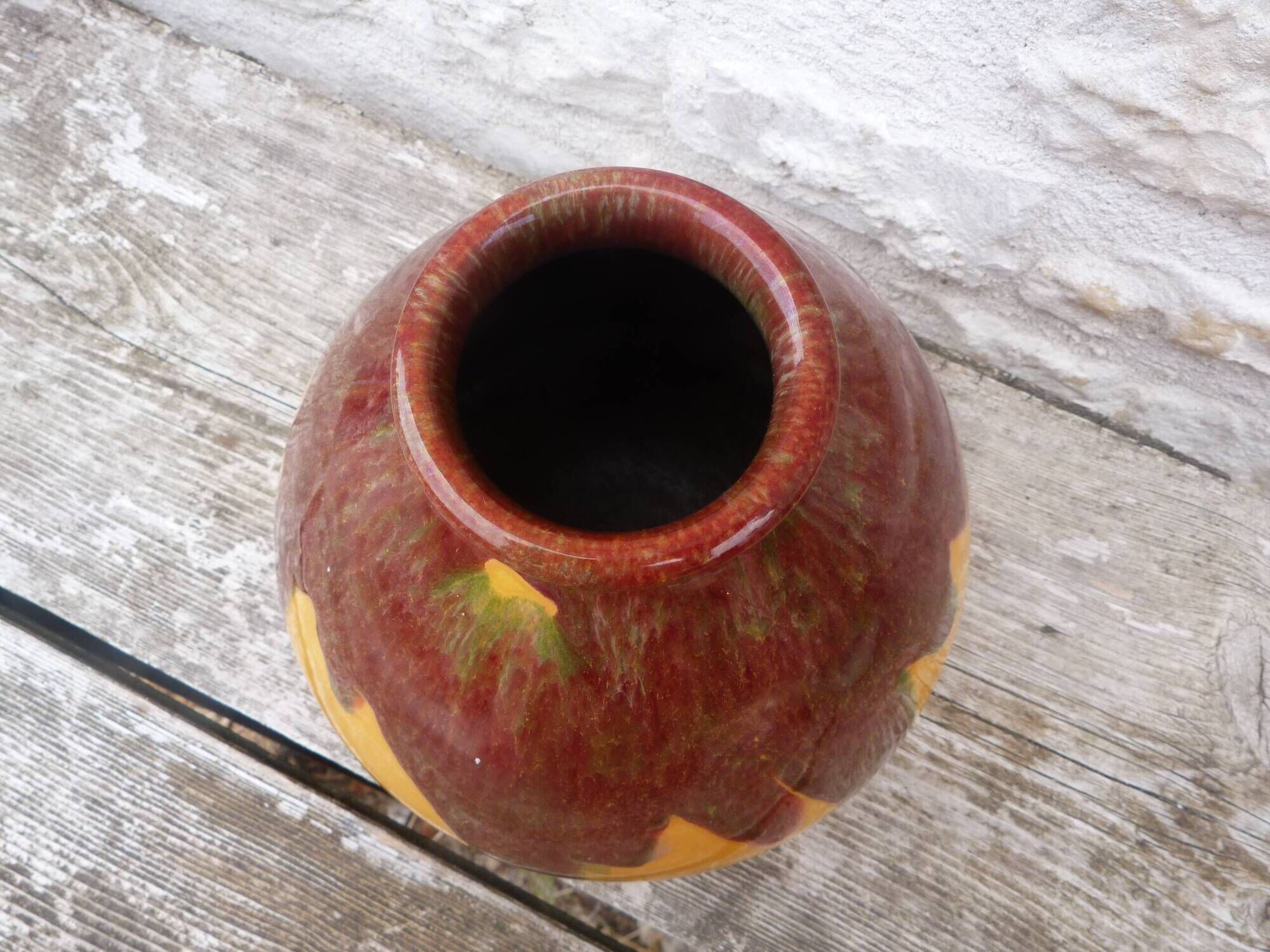 Vase vintage céramique Grés Flammé moderniste Vallauris