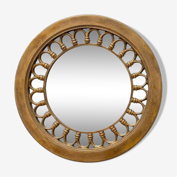 Miroir rond doré