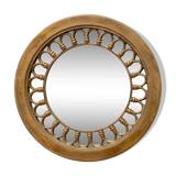 Round golden mirror