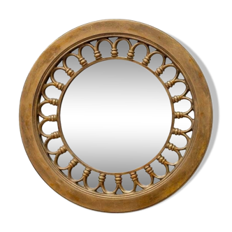 Round golden mirror