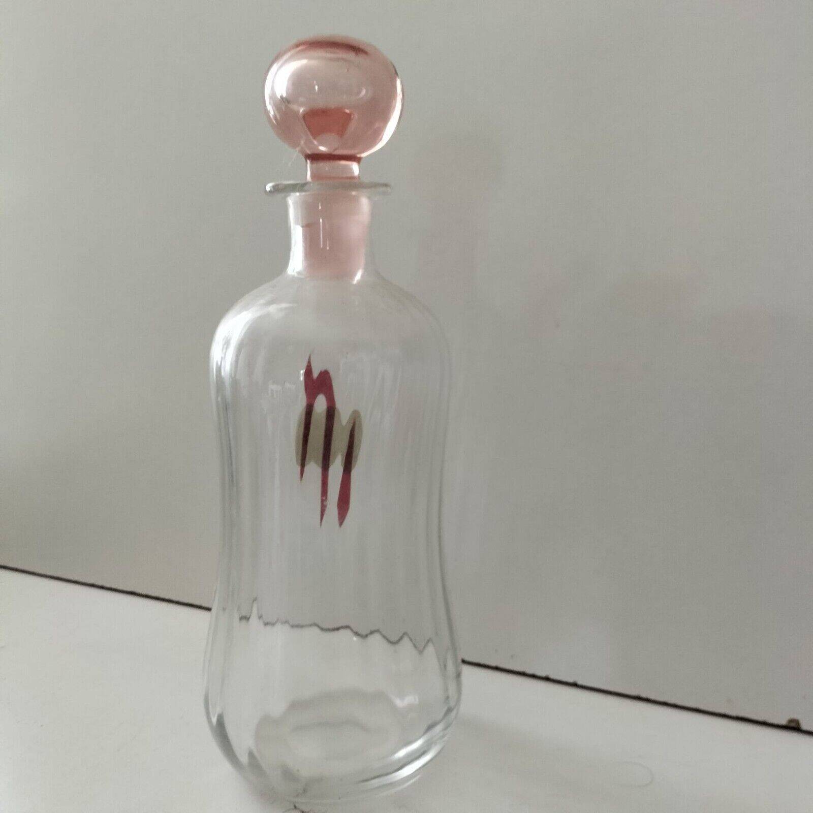 Carafe bottle Cristalerie Hartzviller pink