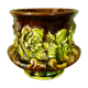 Cache-pot en barbotine acanthe & guirlande de roses