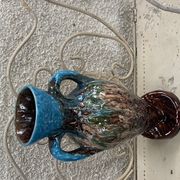 Vase amphore en barbotine, céramique émaillée de style vallauris vintage