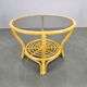 Italian Mid Century Rattan Coffee Table with Glass Top, 1960s