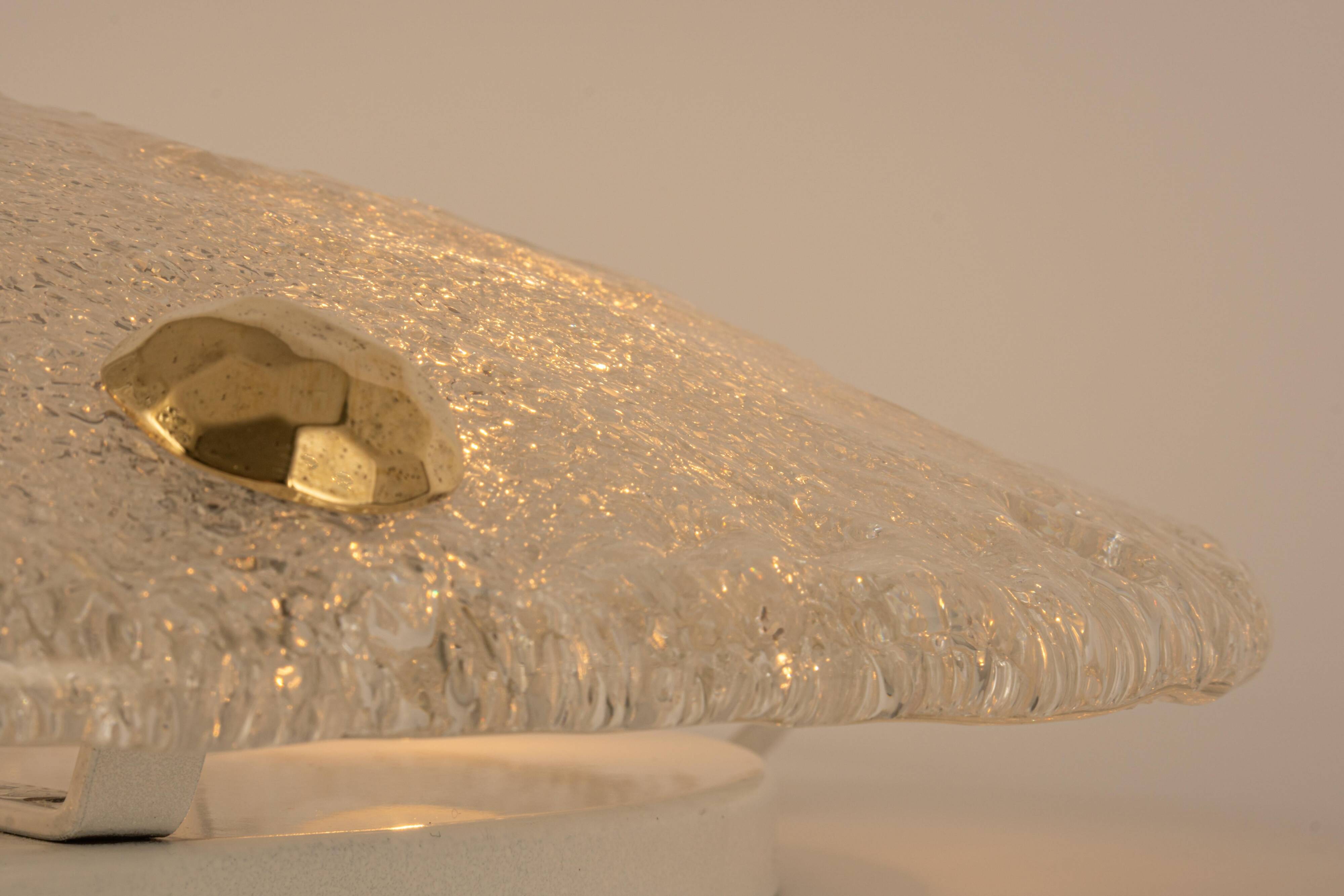 round glass ice Murano ceiling lights by Hillebrand, Germany, 1970s