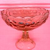 Cup mounted on foot patterns fruit glass pink