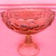 Cup mounted on foot patterns fruit glass pink