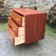 Vintage chest of drawers with 3 drawers in varnished teak