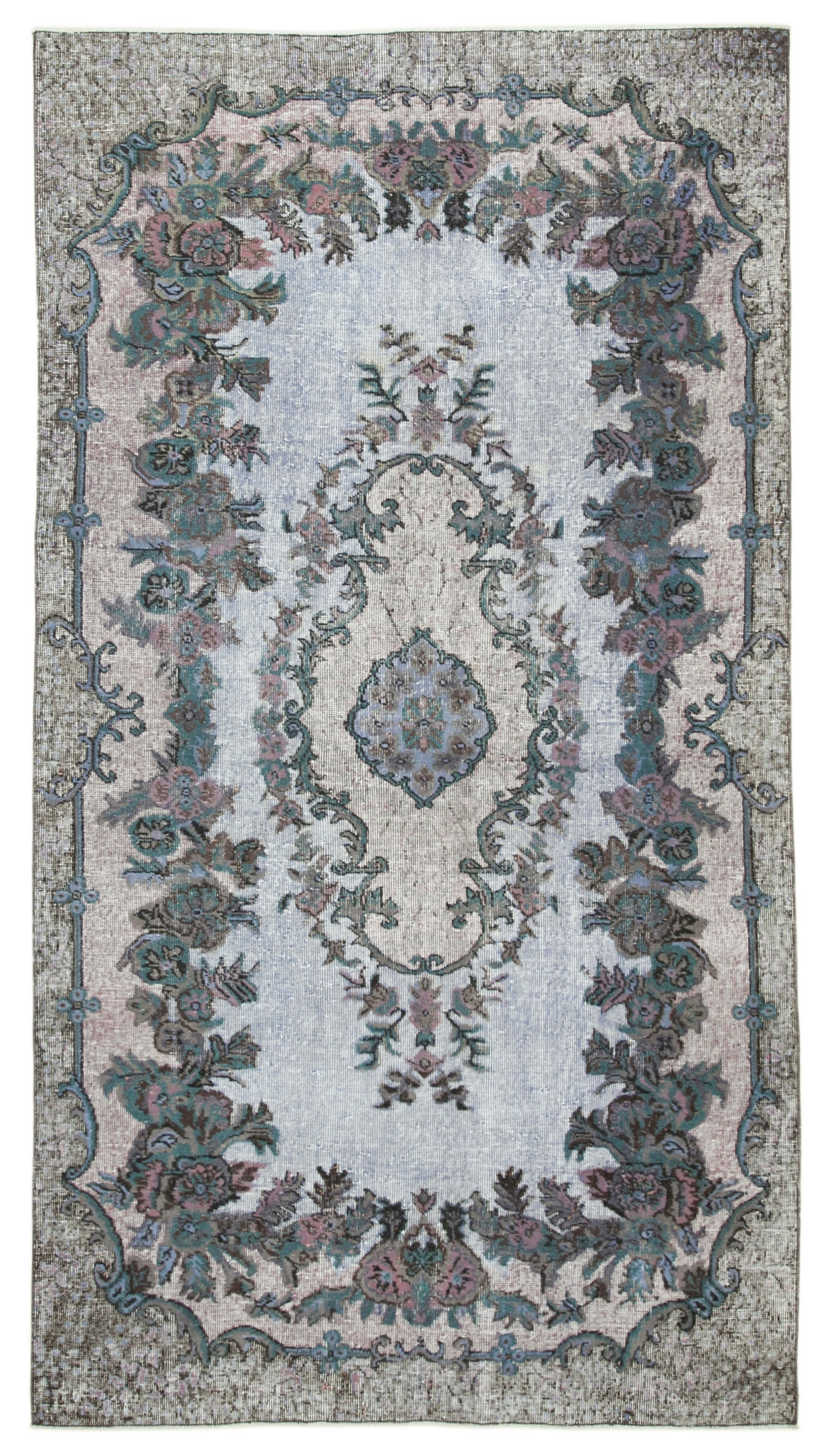 Handmade Bohemian Turkish 1980s 165 cm x 305 cm Grey Carpet