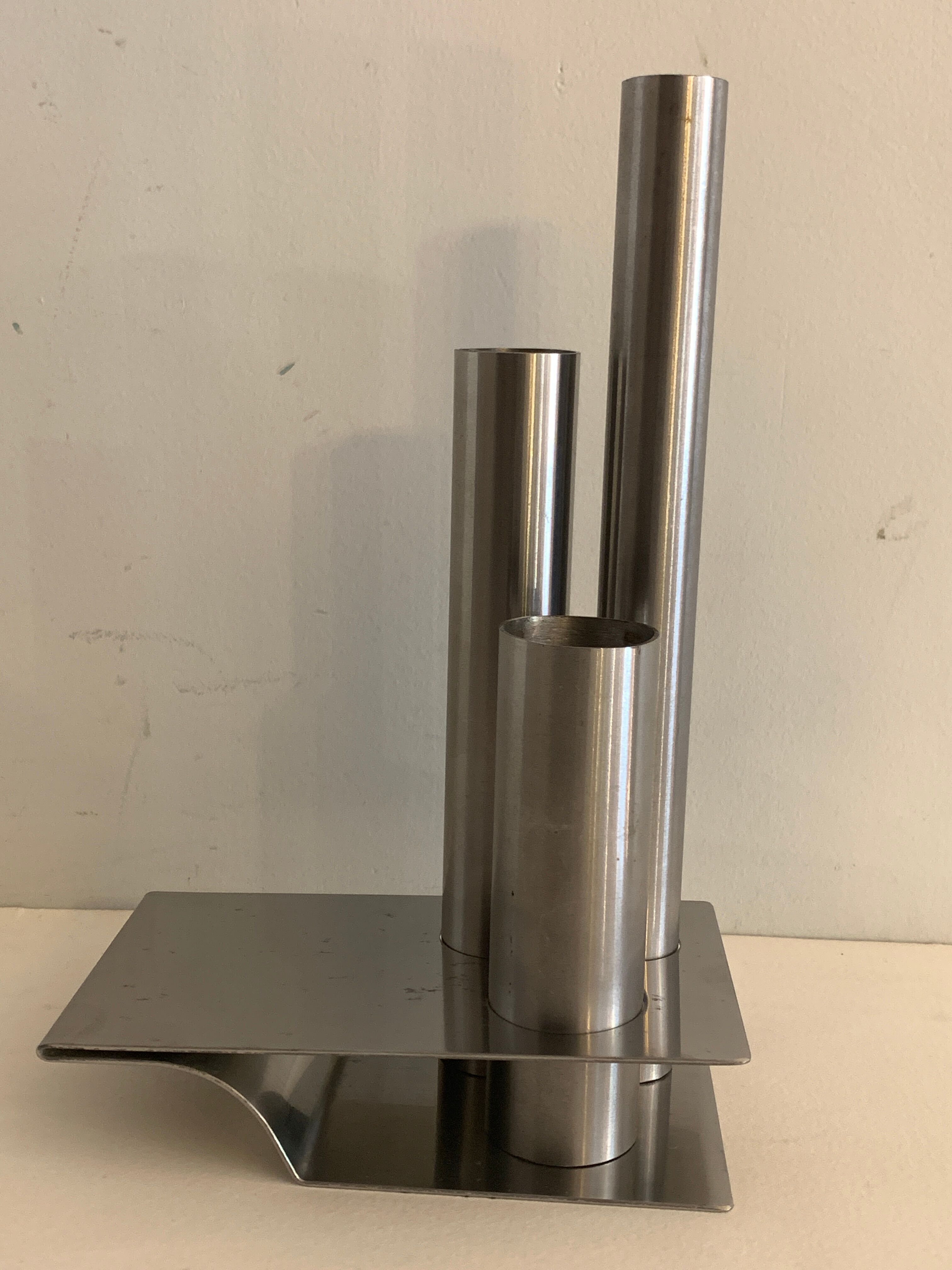 Soliflore vase en inox Létang Rémy, 1970