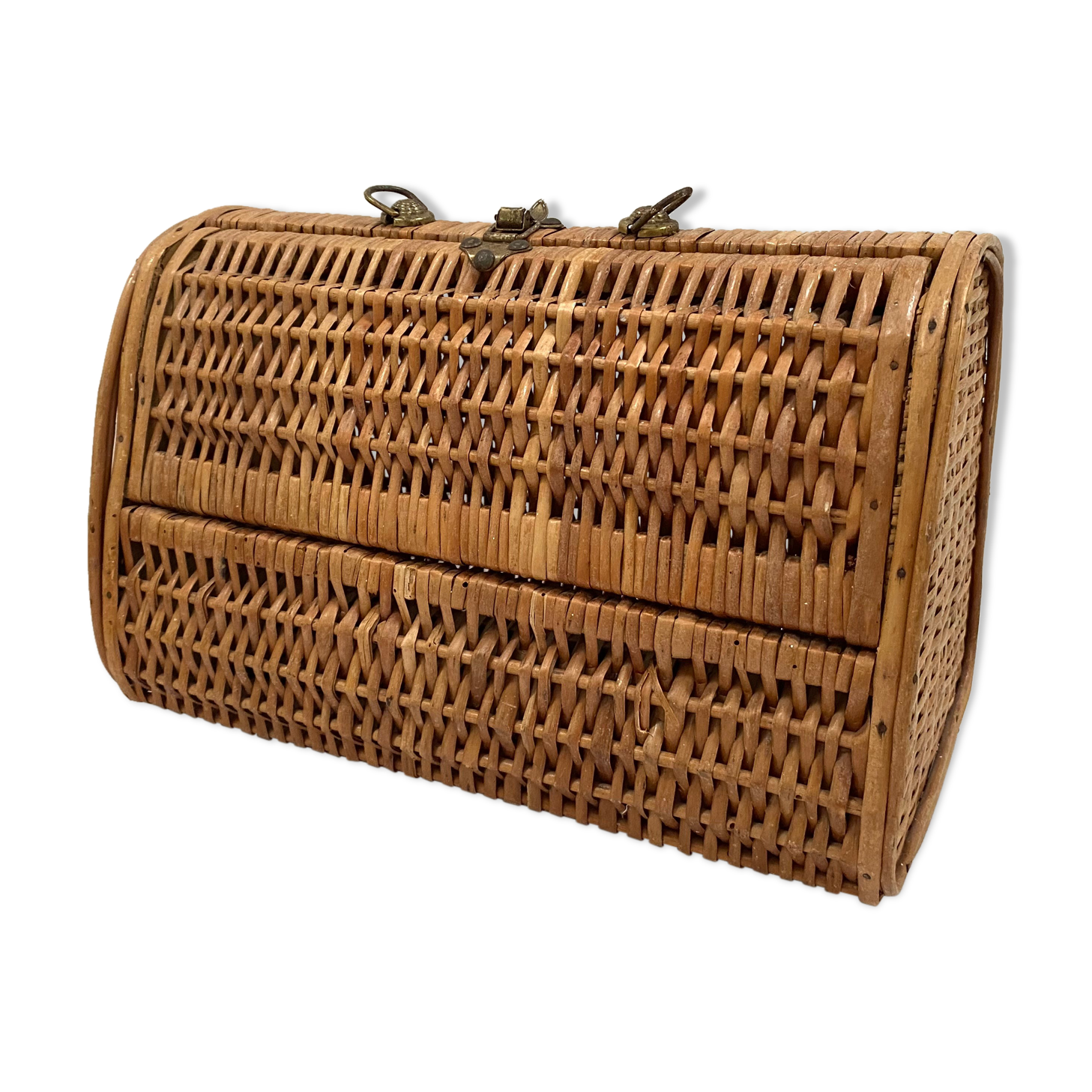 Wicker rattan basket from the 70s