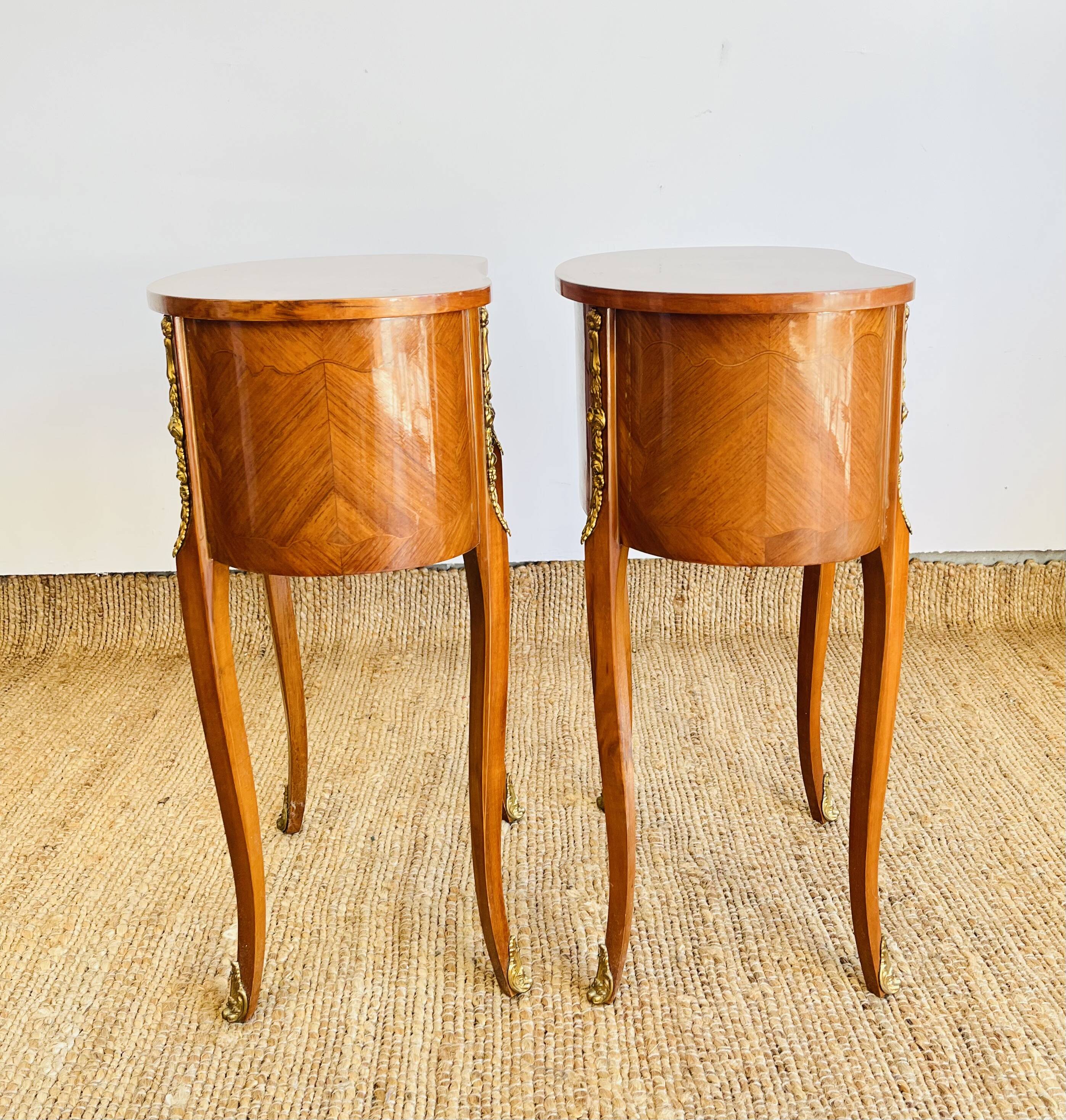Pair of Louis XV style kidney tables