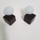 Pair of vintage opalin glass and plastic wall light  from the 1970s