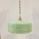 Pair of Art Deco pendant lamps in green Clichy glass