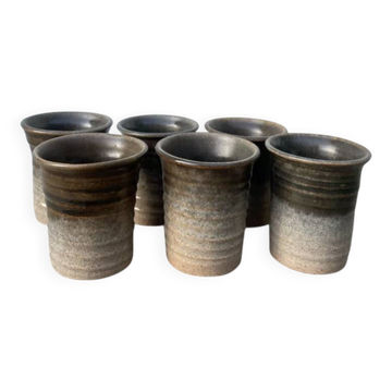 6 tasses à café en céramique terre cuite