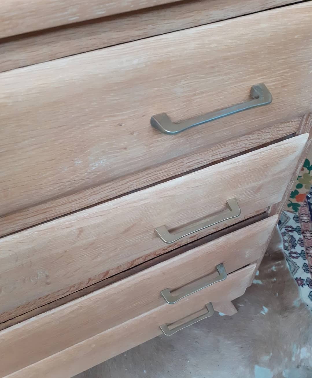 Chest of drawers 4 feet compass drawers curved 1950