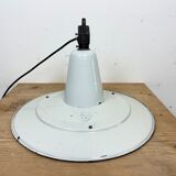 Industrial White Enamel Factory Pendant Lamp, 1960s