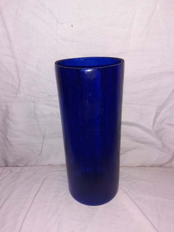Blue glass vase
