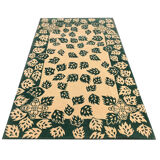 Antique indian carpet hand made green cream wool area 120x205cm