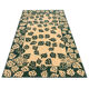 Antique indian carpet hand made green cream wool area 120x205cm