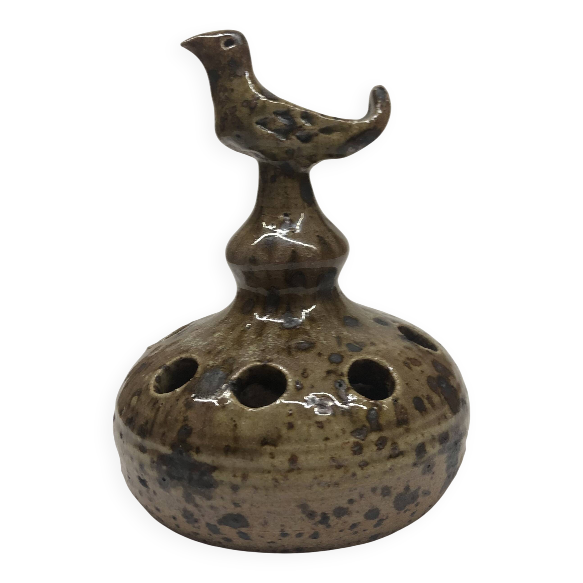 Vase en grès pyrité zoomorphe