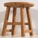 Round side table in antique solid wood