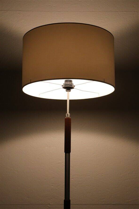 Big mid-century floor lamp / teak / aluminum / Danish modern design / 1960s / 1970s