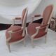 Paire de fauteuil médaillon style Louis XVI blanc patiné