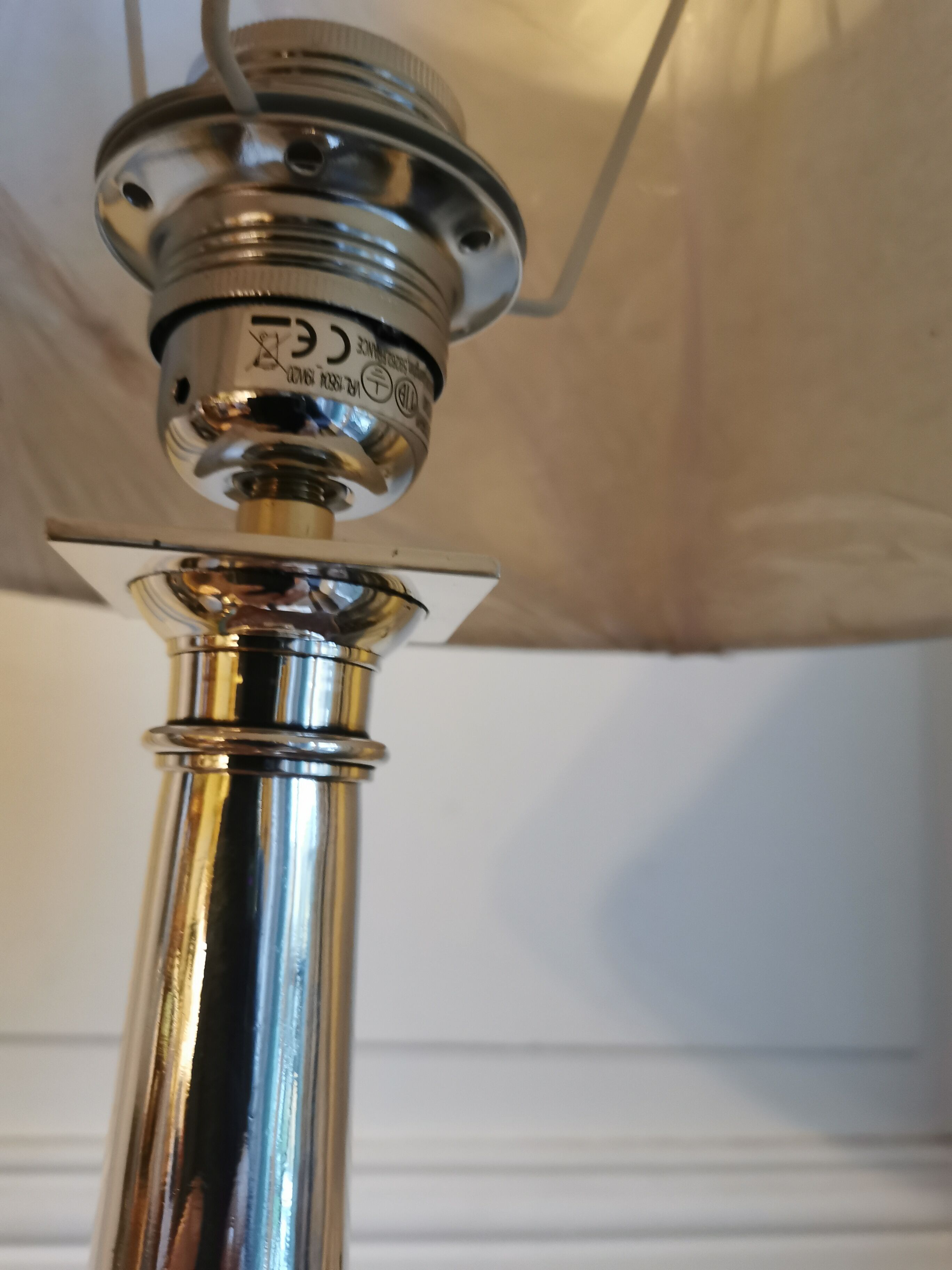 Silver metal lamp signed Plasait goldsmith