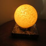 Glass lamp Clichy yellow and marble years 30/40