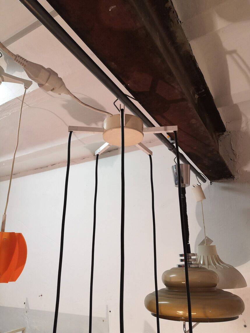 Suspension 5 glass balls from the 60s