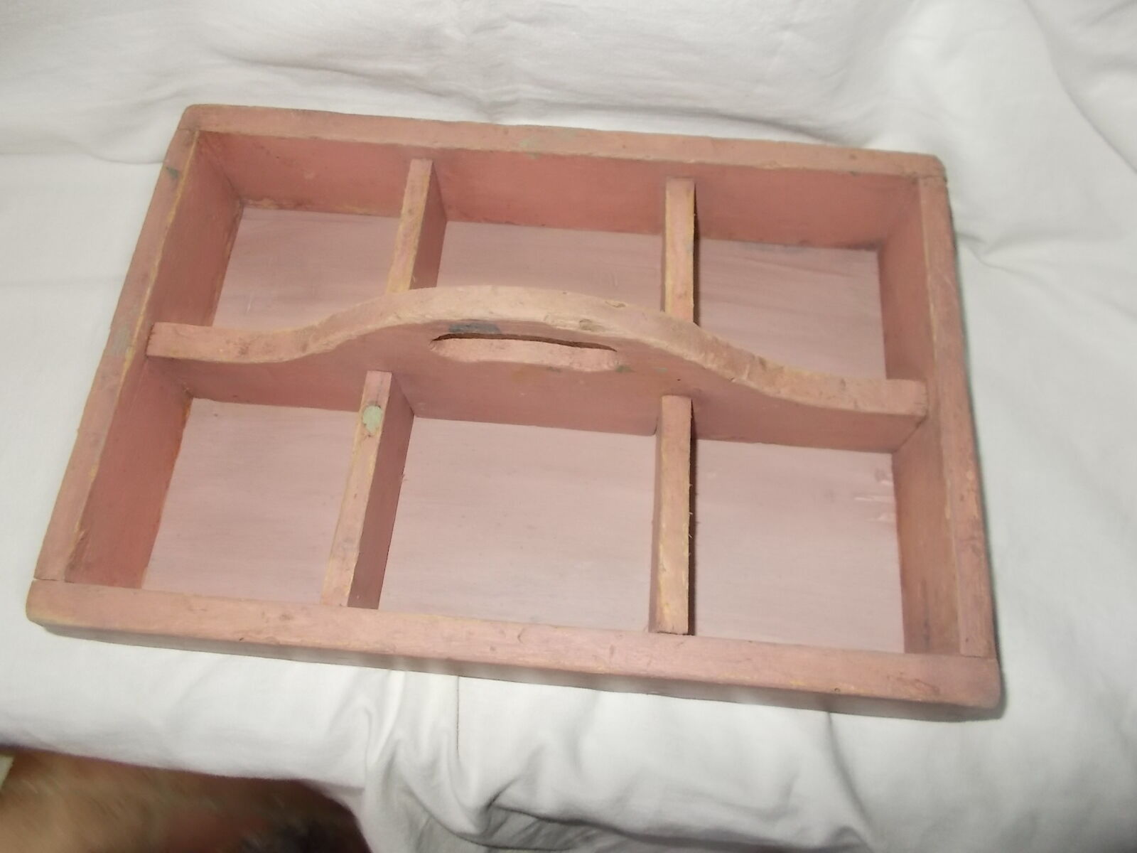 Vintage wooden toolbox or office accessories box.