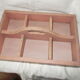 Vintage wooden toolbox or office accessories box.