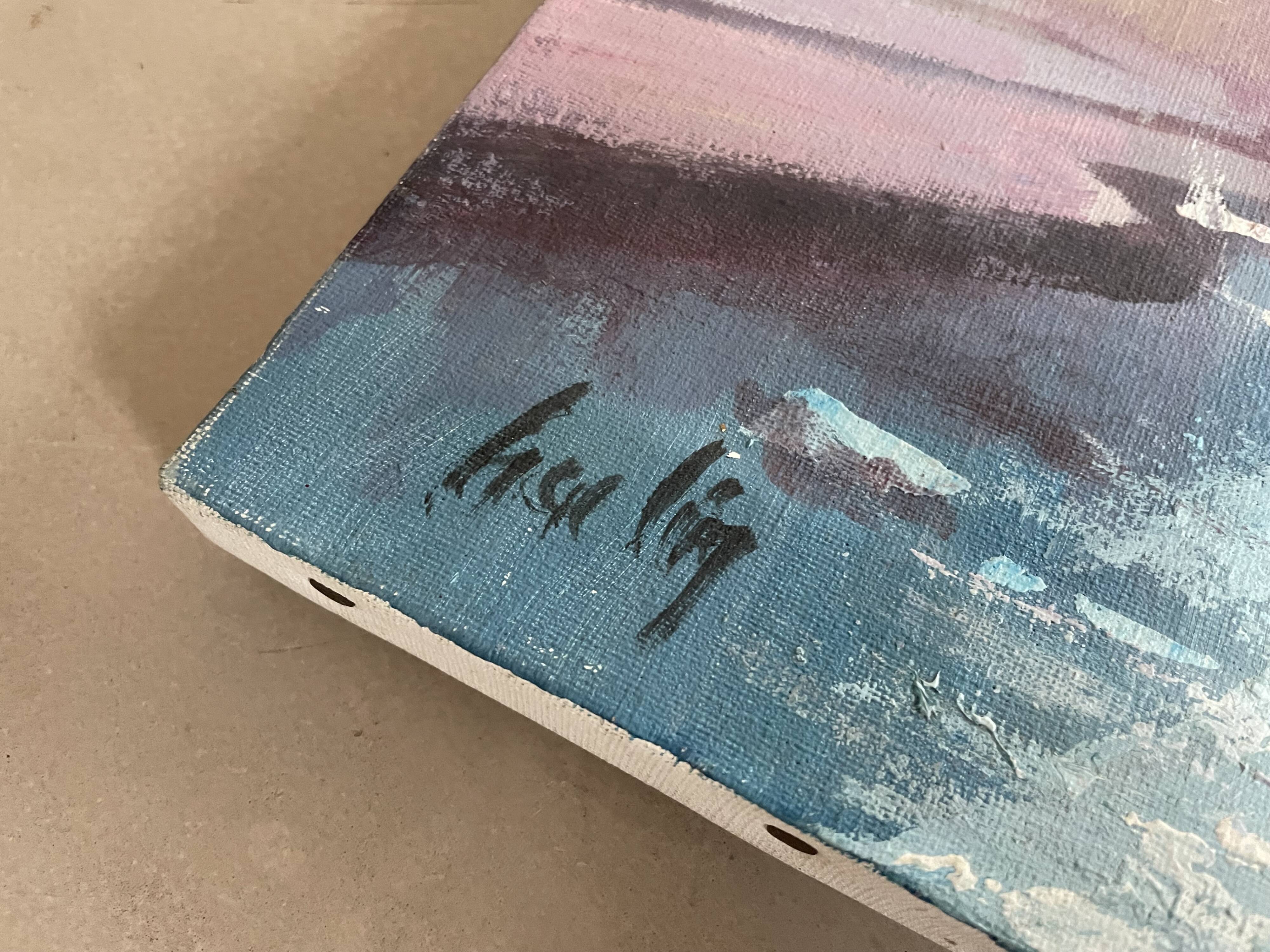 Signed seaside painting