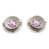 Tasses a thé, déjeuner porcelaine de Limoges Bernardaud